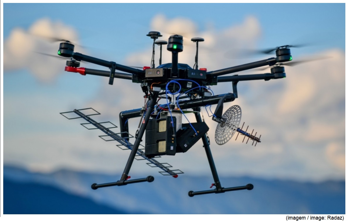 Radar embarcado em drone monitora o crescimento da cana-de-açúcar